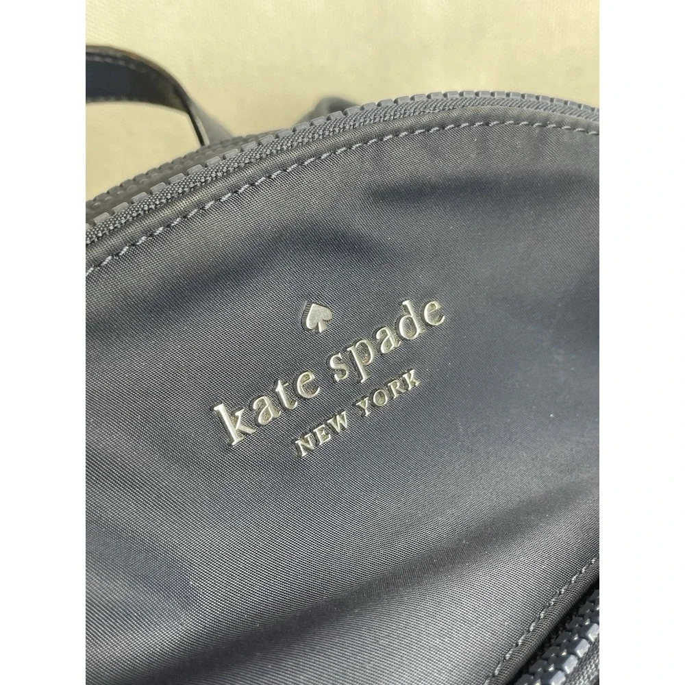 Kate Spade New York Karissa Mini Backpack Navy Blue Nightcap Leather Nylon Bag